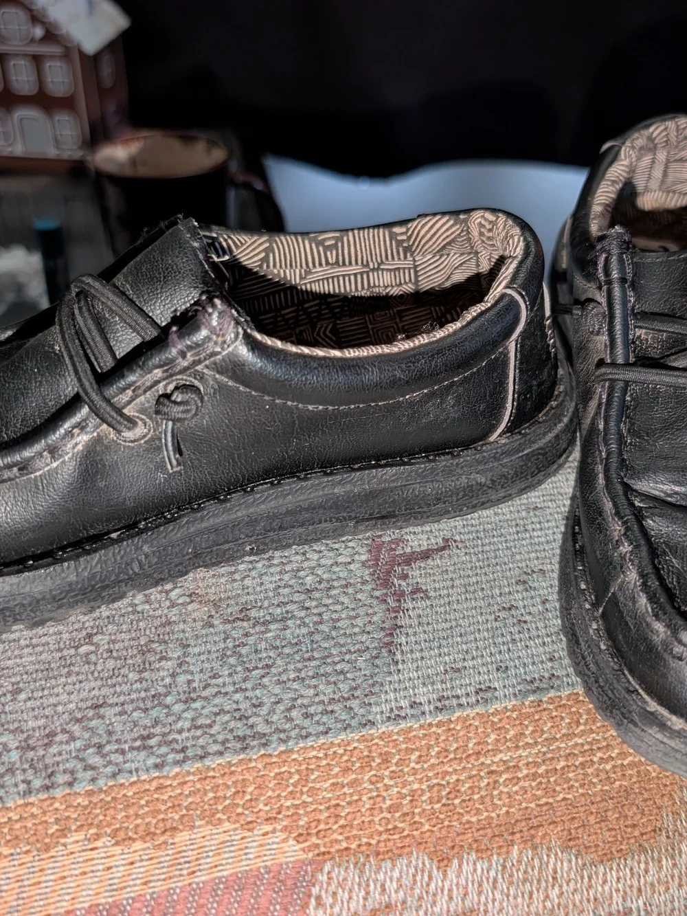 Kids Black Leather Slip-On Sneakers — Casual Comfort